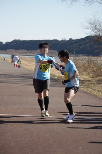 島田駅伝2015タスキリレー