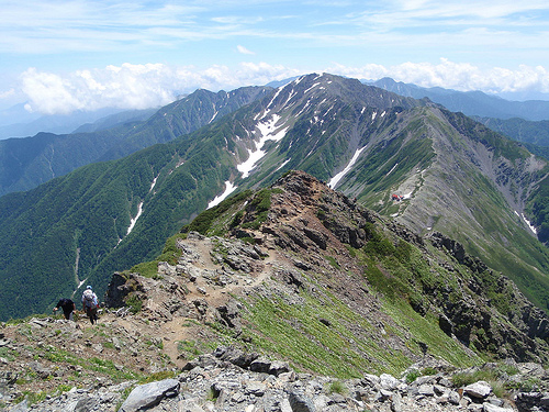 北岳から間ノ岳、農鳥岳